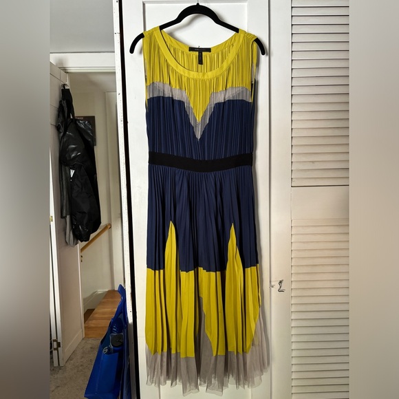 BCBG Max Azria Lucea Colorblocked Pleated Dress - Picture 3 of 6